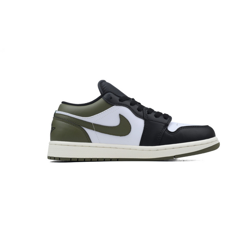 XH Air Jordan 1 Low Black Toe Medium Olive