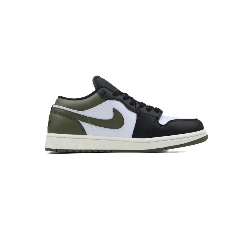 XH Air Jordan 1 Low Black Toe Medium Olive