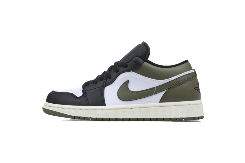 XH Air Jordan 1 Low Black Toe Medium Olive