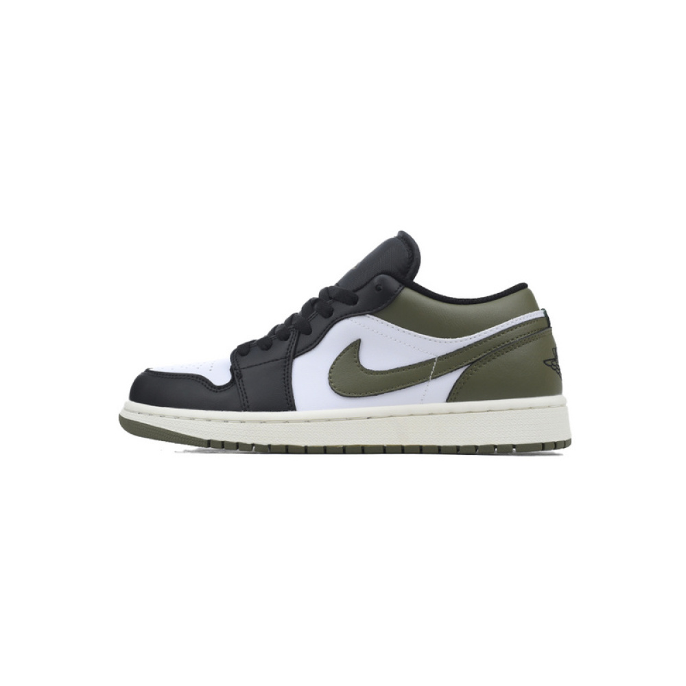XH Air Jordan 1 Low Black Toe Medium Olive