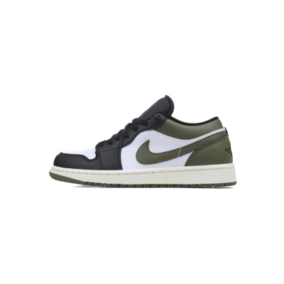 XH Air Jordan 1 Low Black Toe Medium Olive 01
