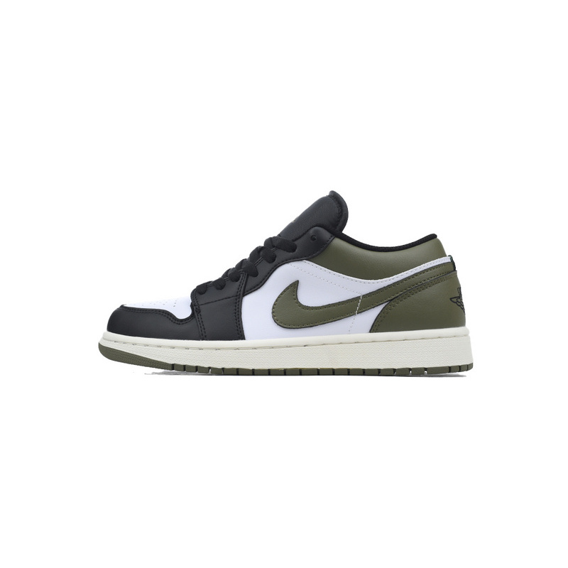 XH Air Jordan 1 Low Black Toe Medium Olive