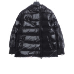 Pink lining down jacket with oblique zipper