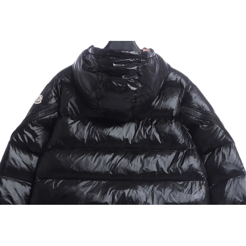 Pink lining down jacket with oblique zipper