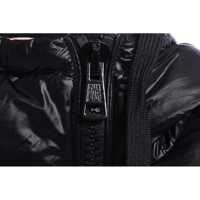 Pink lining down jacket with oblique zipper