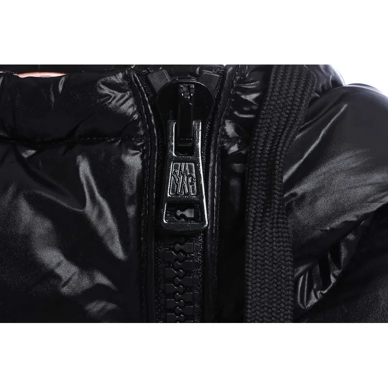 Pink lining down jacket with oblique zipper