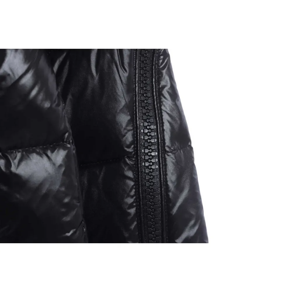 Pink lining down jacket with oblique zipper
