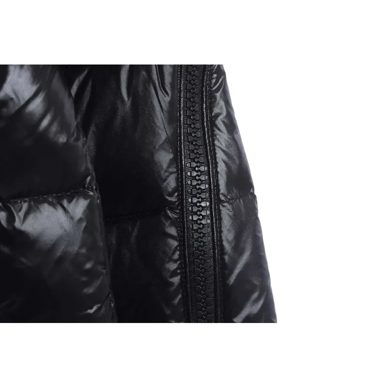 Pink lining down jacket with oblique zipper