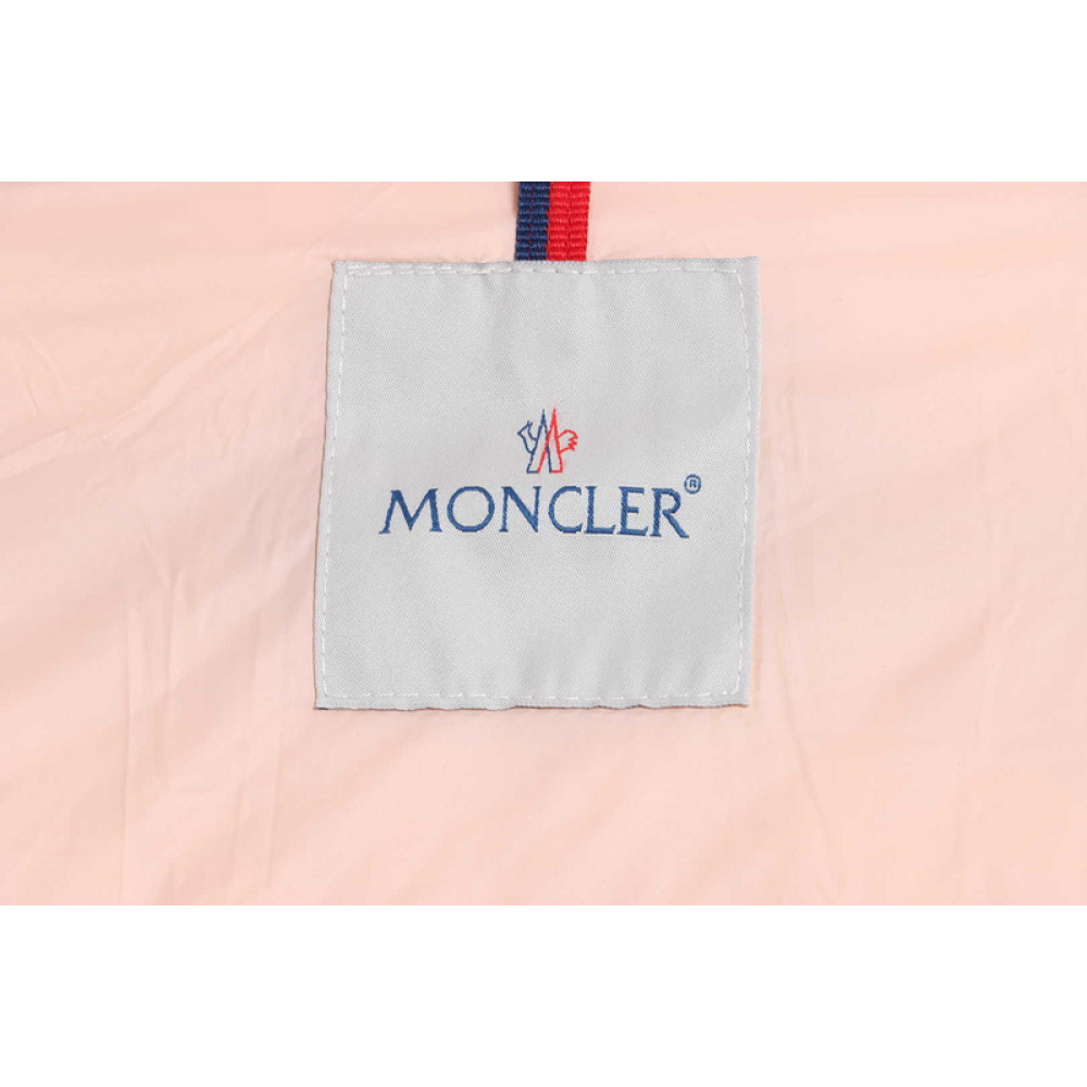 Pink lining down jacket with oblique zipper