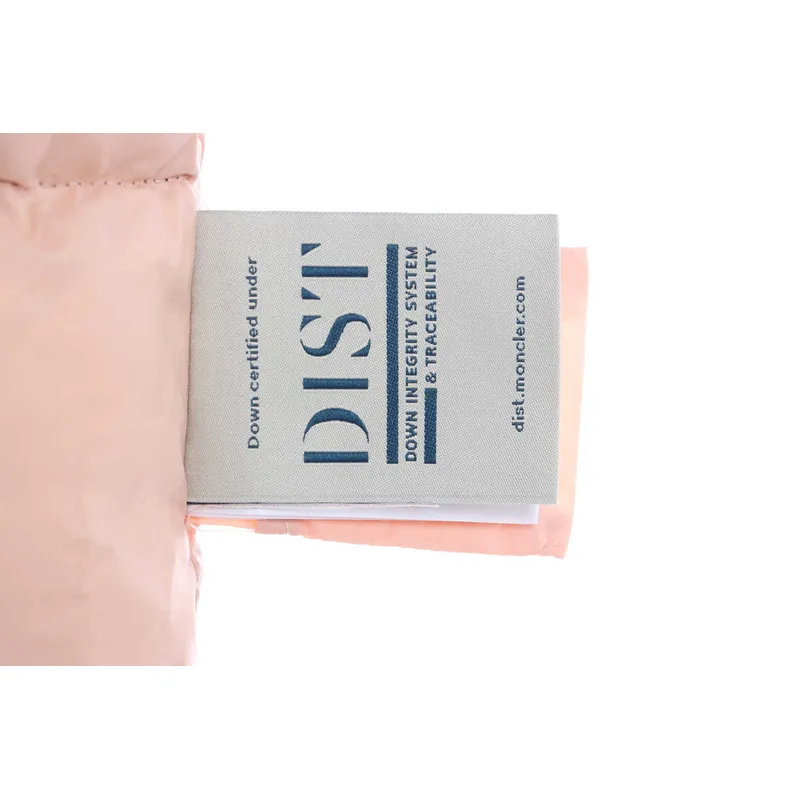Pink lining down jacket with oblique zipper
