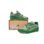 Louis Vuitton Trainer green gray diamond