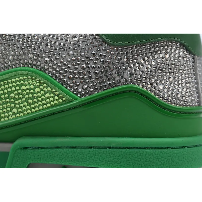 Louis Vuitton Trainer green gray diamond