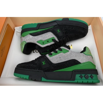 Louis Vuitton Trainer green black diamond 02