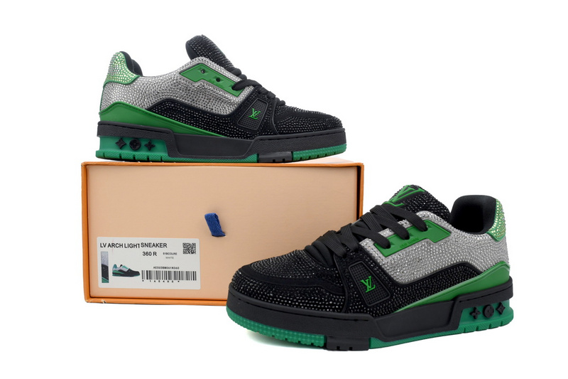 Louis Vuitton Trainer green black diamond