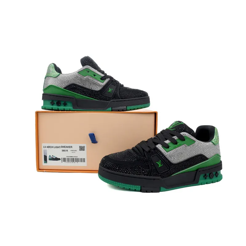 Louis Vuitton Trainer green black diamond