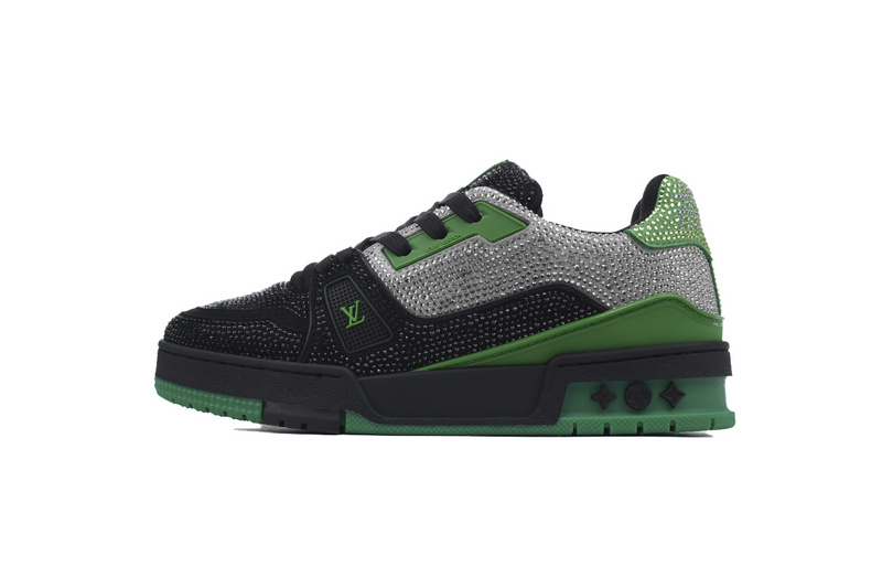Louis Vuitton Trainer green black diamond