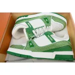Louis Vuitton Trainer white green diamond