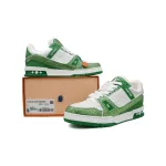 Louis Vuitton Trainer white green diamond