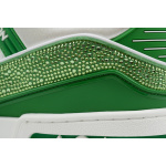 Louis Vuitton Trainer white green diamond