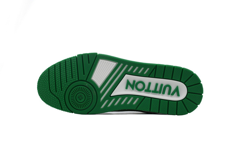 Louis Vuitton Trainer white green diamond