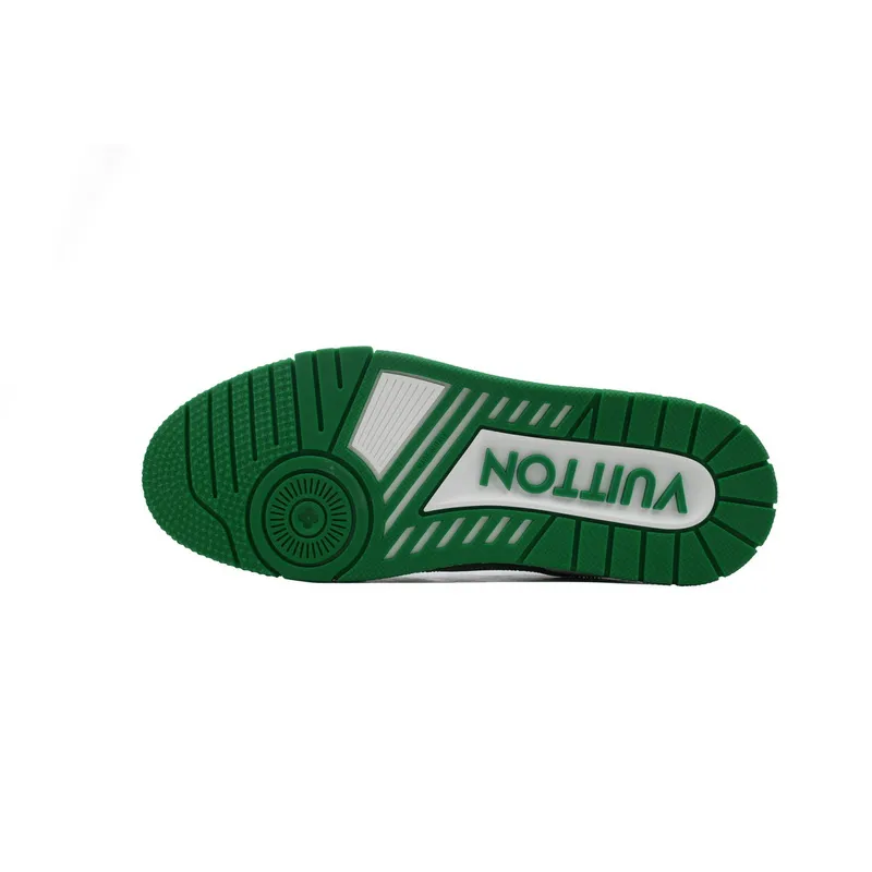 Louis Vuitton Trainer white green diamond