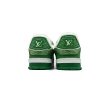 Louis Vuitton Trainer white green diamond
