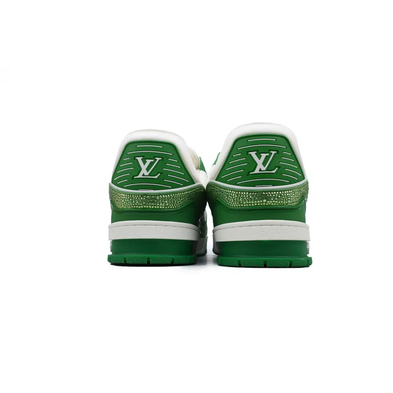 Louis Vuitton Trainer white green diamond