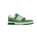 Louis Vuitton Trainer white green diamond