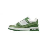 Louis Vuitton Trainer white green diamond