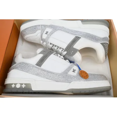 Louis Vuitton Trainer white gray diamond 02