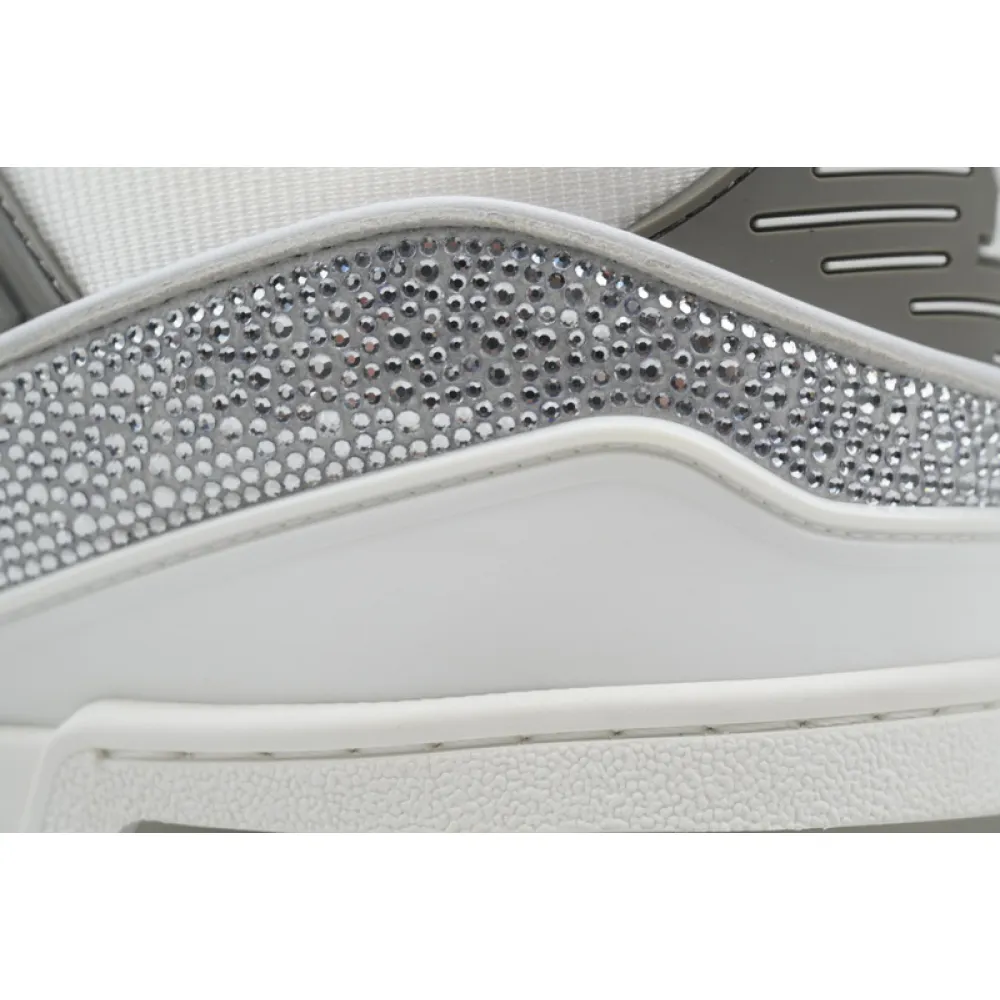 Louis Vuitton Trainer white gray diamond