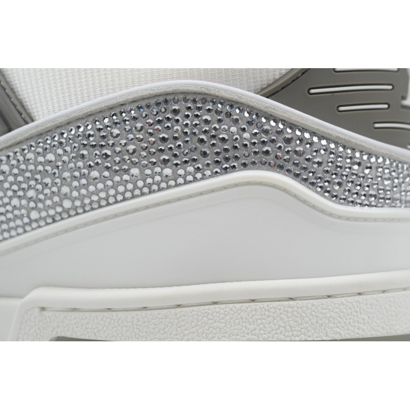 Louis Vuitton Trainer white gray diamond
