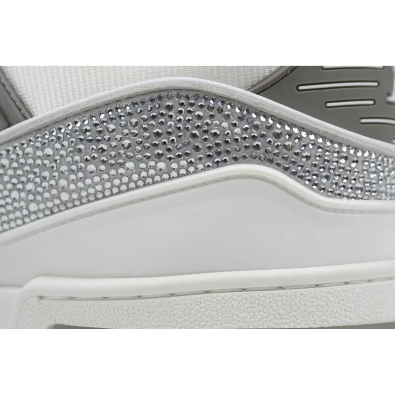 Louis Vuitton Trainer white gray diamond