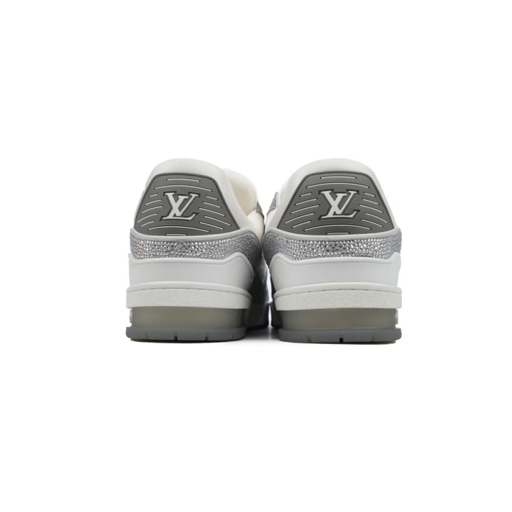 Louis Vuitton Trainer white gray diamond