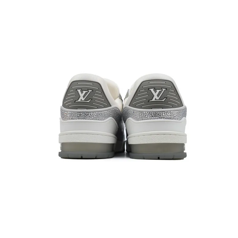Louis Vuitton Trainer white gray diamond