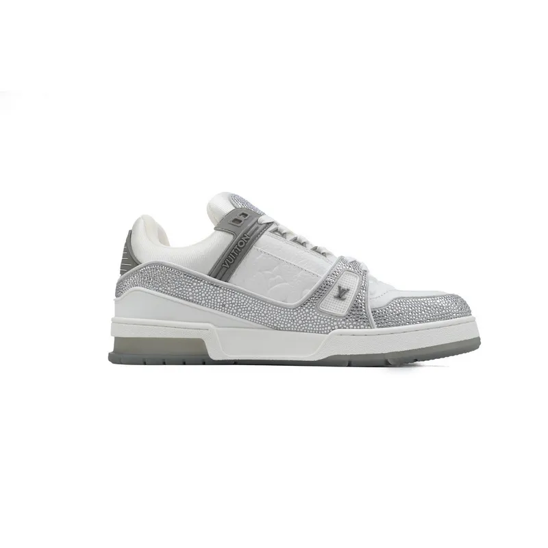 Louis Vuitton Trainer white gray diamond
