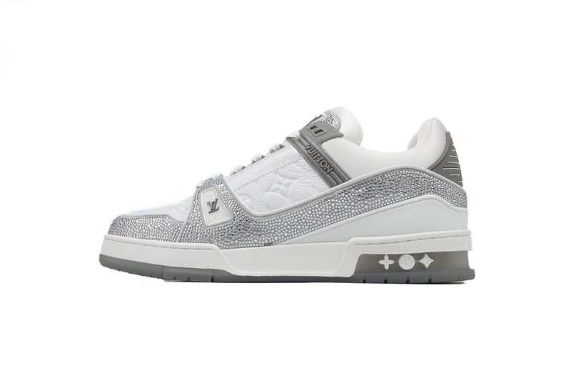 Louis Vuitton Trainer white gray diamond