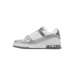 Louis Vuitton Trainer white gray diamond