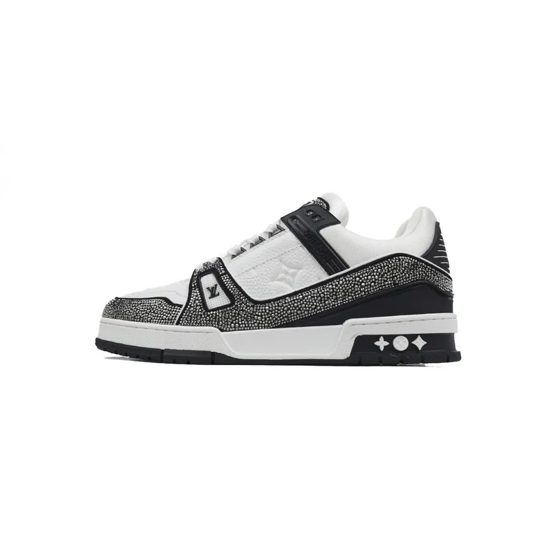 Louis Vuitton Trainer white black diamond