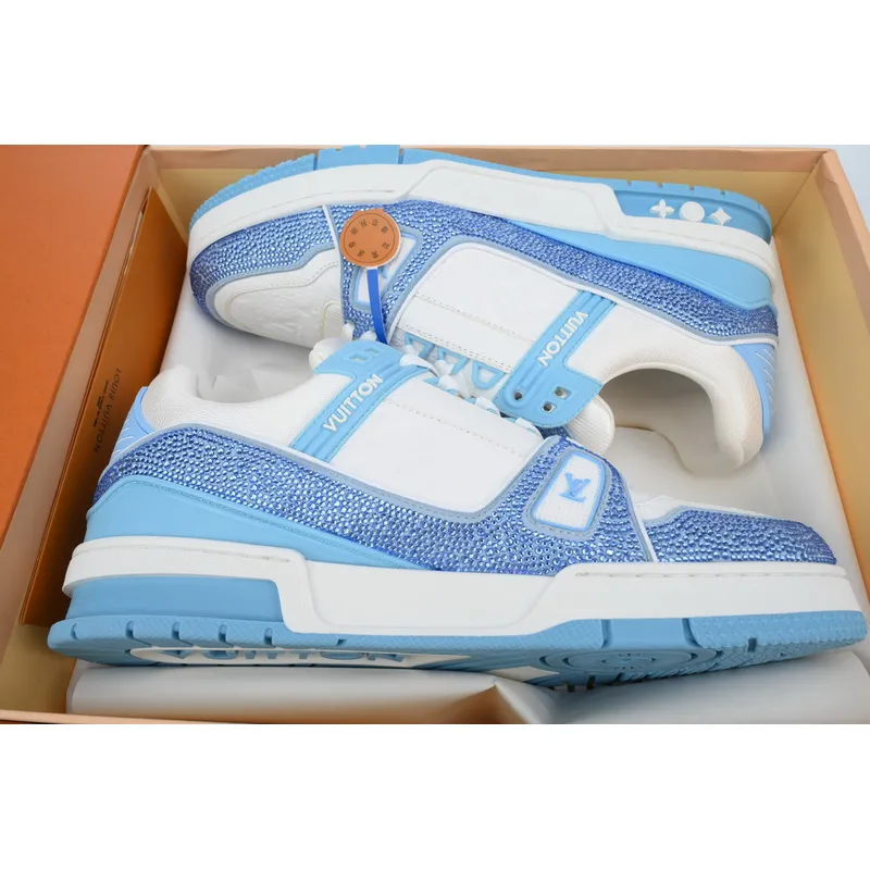 Louis Vuitton Trainer Blue white diamond