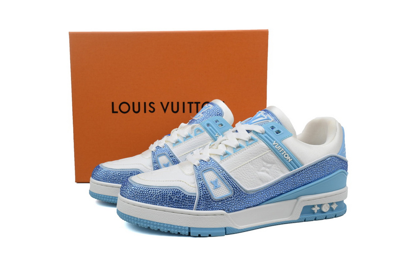 Louis Vuitton Trainer Blue white diamond