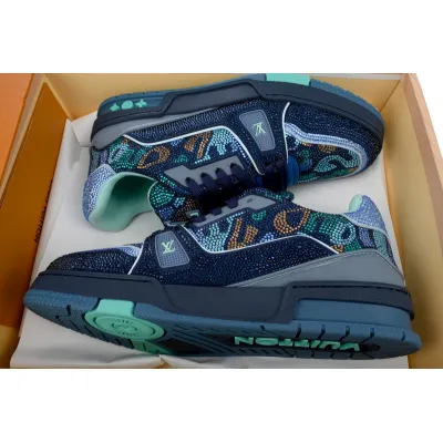 Louis Vuitton Trainer Blue camouflage diamond 02