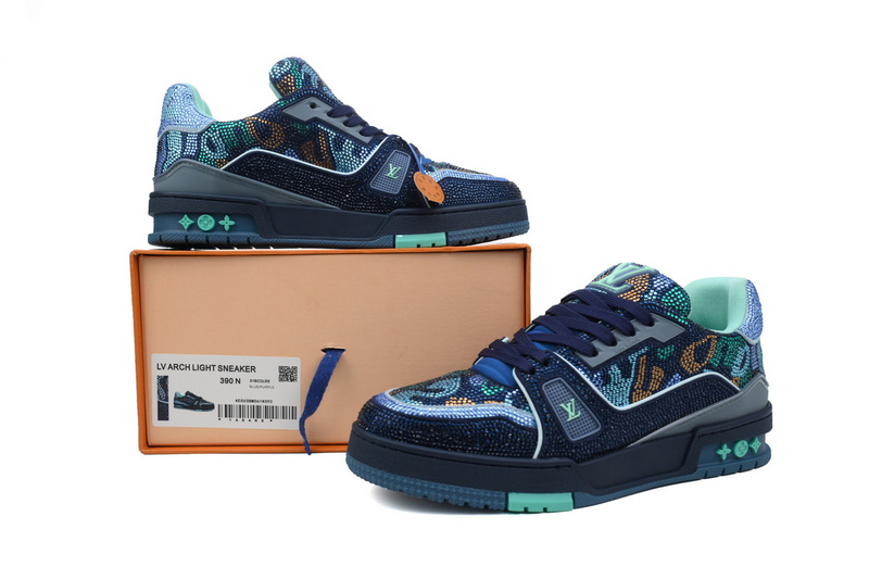Louis Vuitton Trainer Blue camouflage diamond