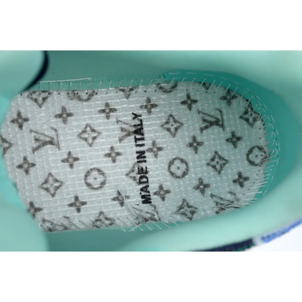 Louis Vuitton Trainer Blue camouflage diamond