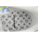 Louis Vuitton Trainer White blue camouflage diamond