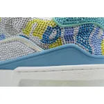 Louis Vuitton Trainer White blue camouflage diamond