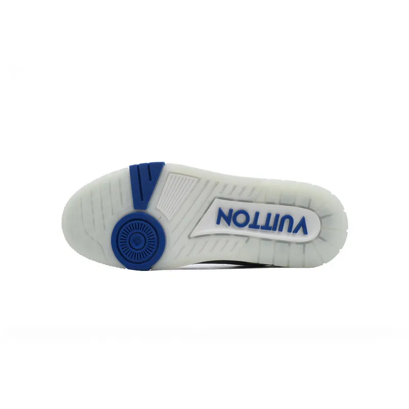 Louis Vuitton Trainer White blue camouflage diamond