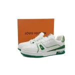 Louis Vuitton Trainer White Green Tail diamond