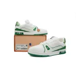 Louis Vuitton Trainer White Green Tail diamond