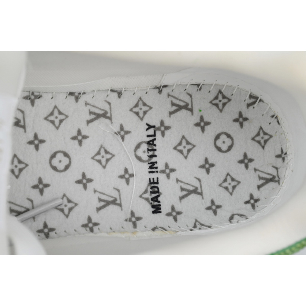 Louis Vuitton Trainer White Green Tail diamond